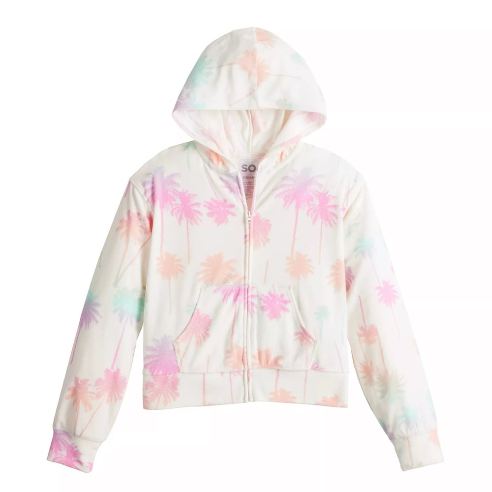 SO White and Pink Matching Set Toweling Hoodie and Shorts